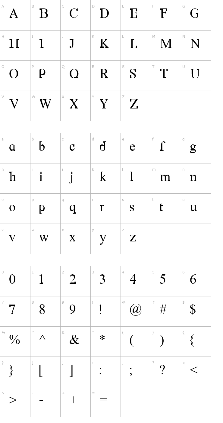 Character Map DF667 New Kinder Font