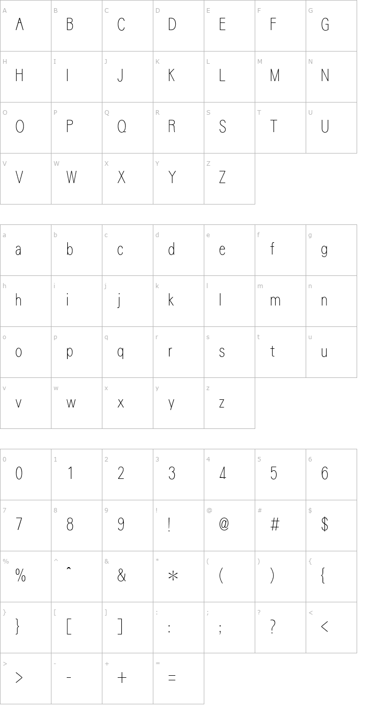 Character Map DFGKinBun-W3 Font