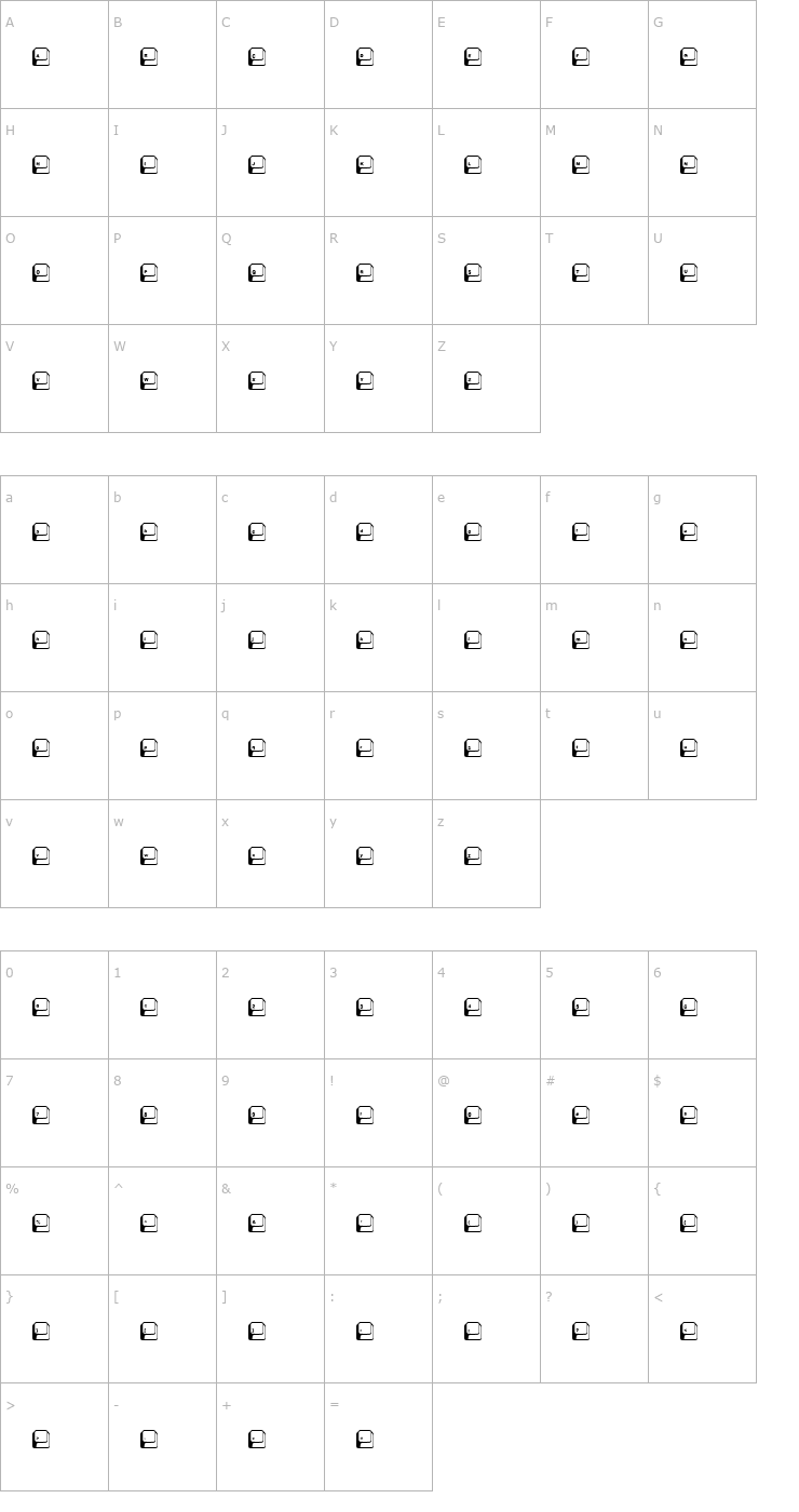 Character Map DH GENTRY Font