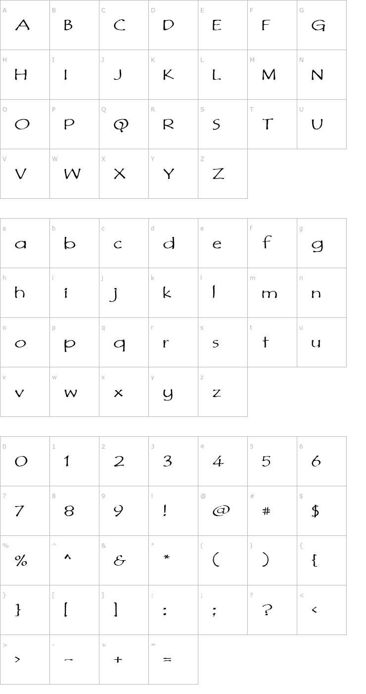 Character Map Di Murphic Full Font