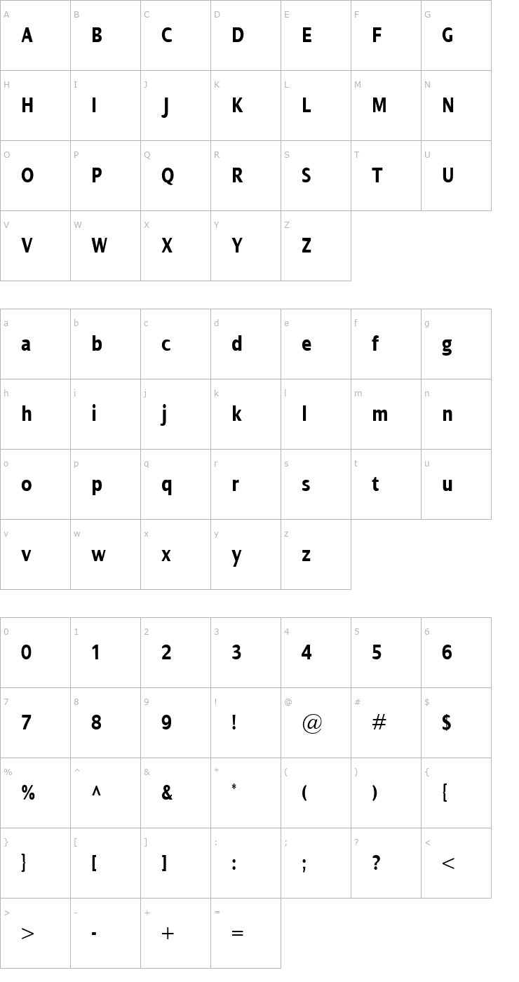 Character Map Dialog Cond Bold Font