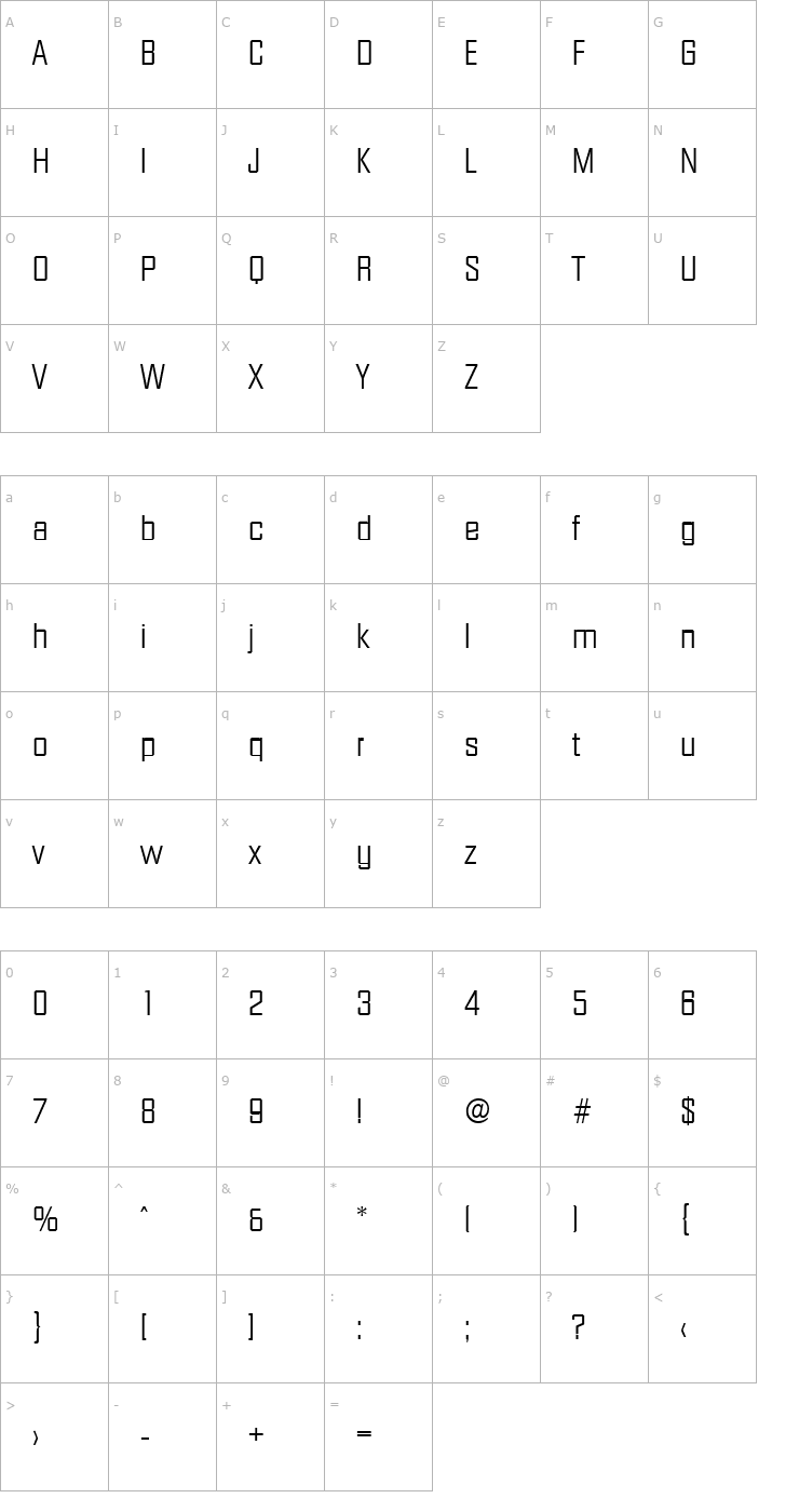 Character Map Diamante-Light Font