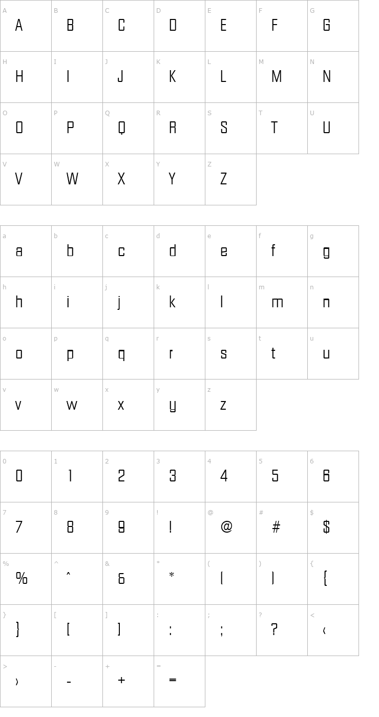 Character Map Diamante-Serial-Light-Regular Font