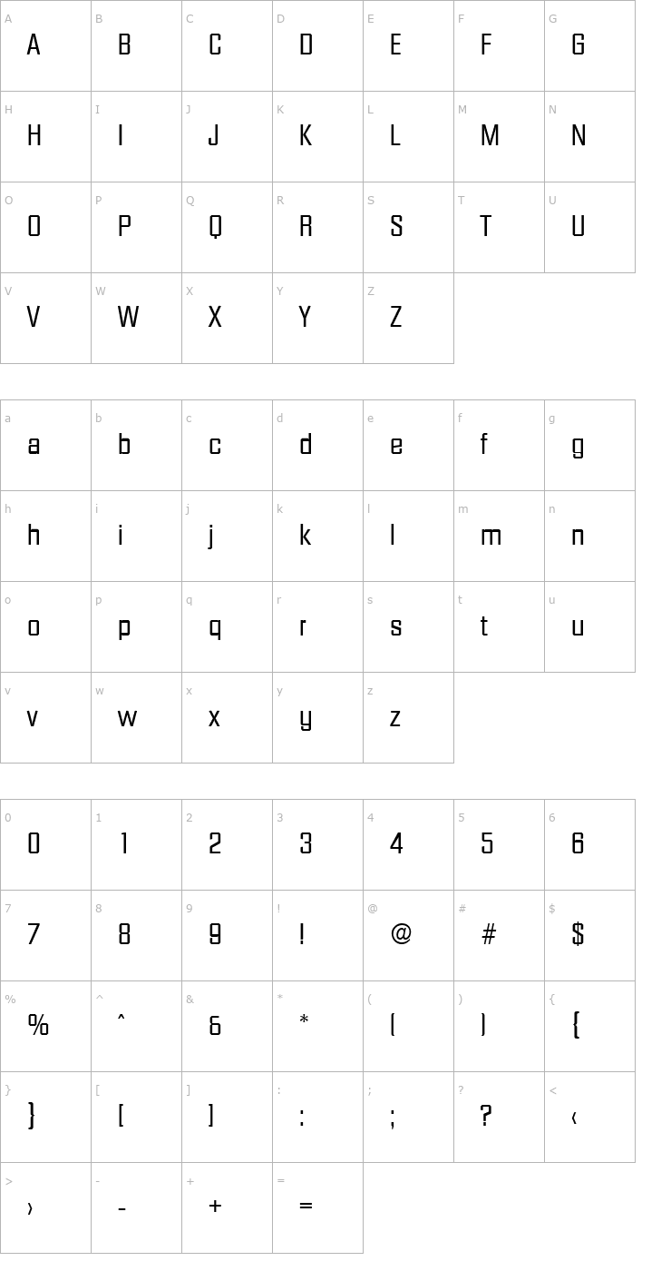 Character Map Diamante-Serial-Regular Font