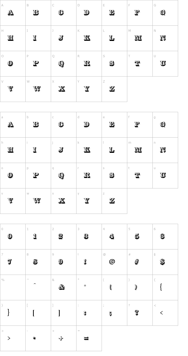 Character Map DiamondInlay-Regular OTF Font