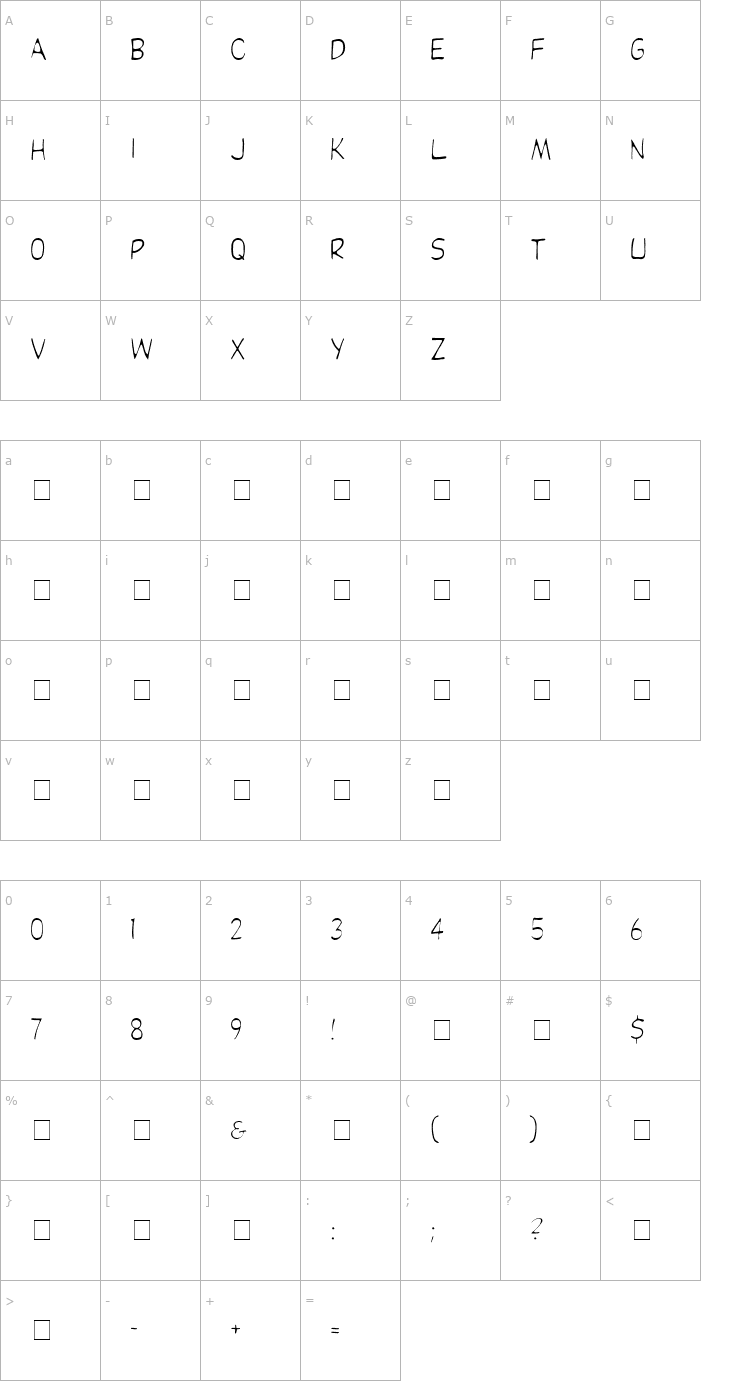 Character Map Dibs Display Caps Light SSi Light Font
