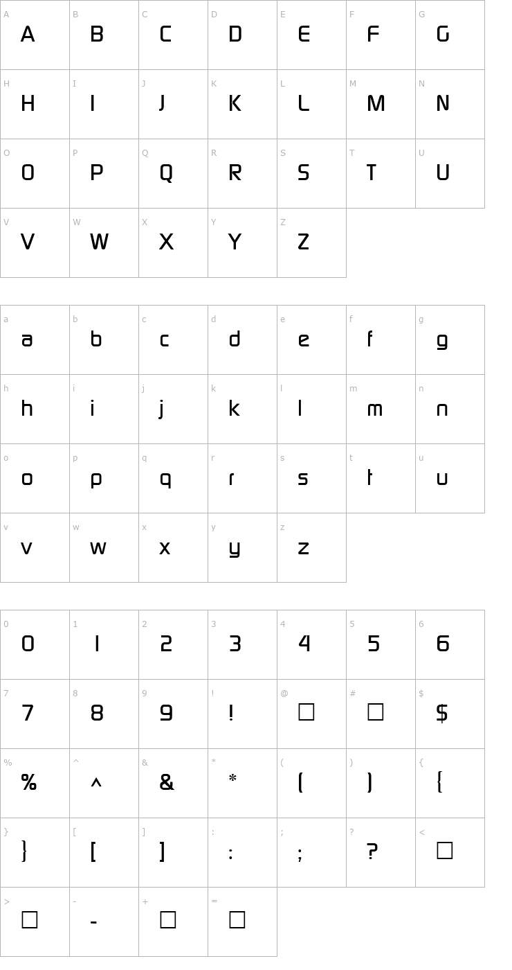 Character Map DicotMedium Regular Font