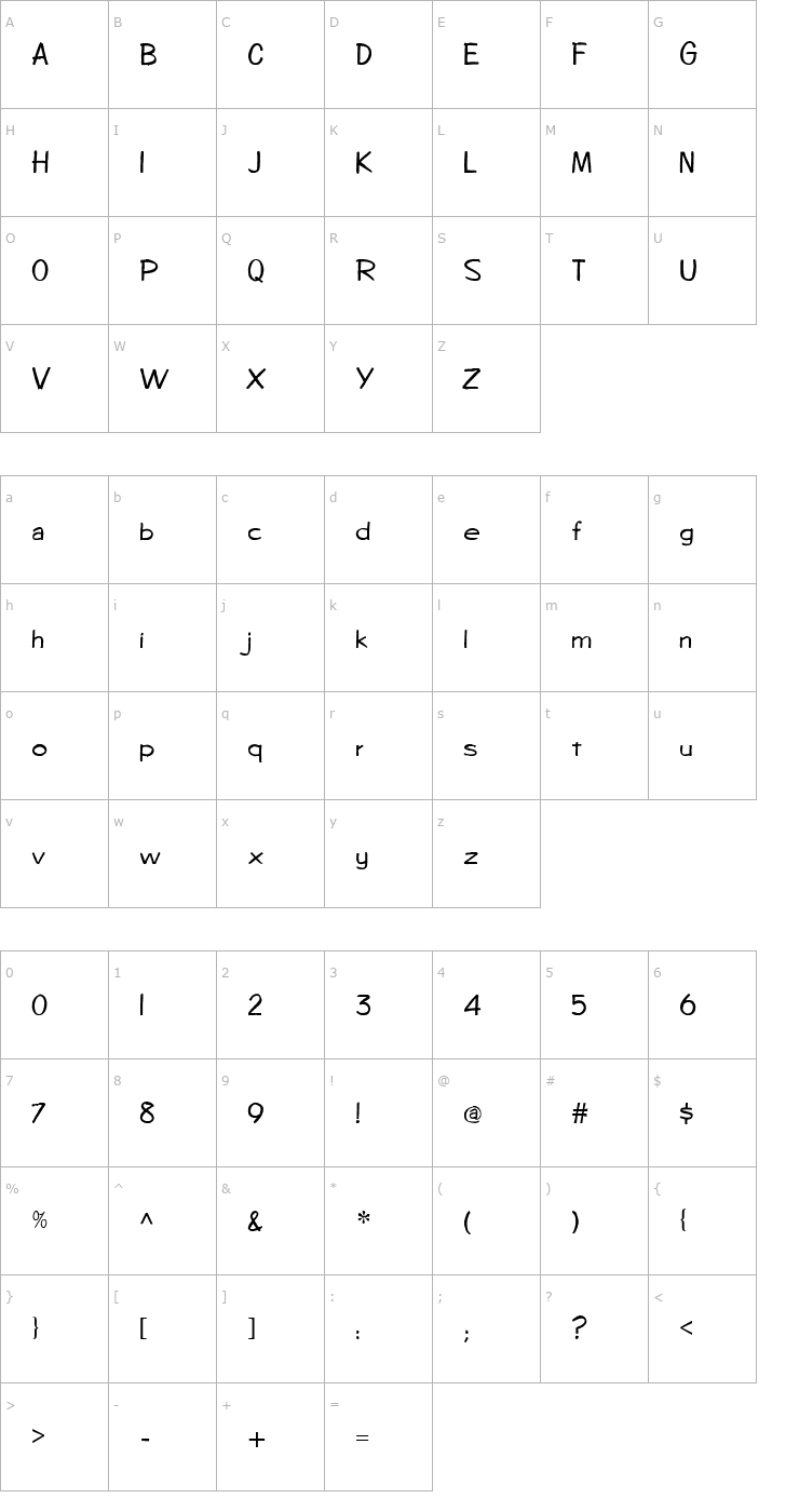 Character Map Diego1-Light Font