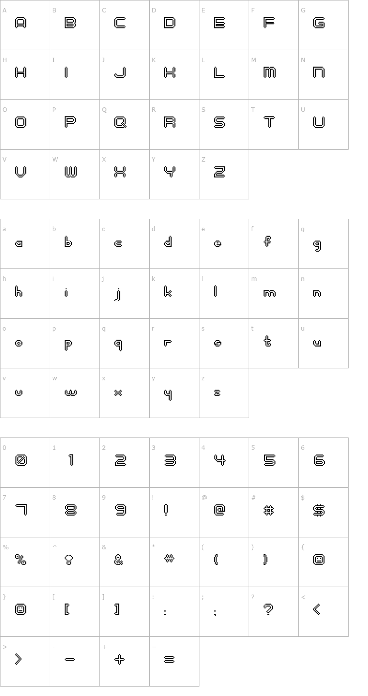 Character Map digitalisMAN Font