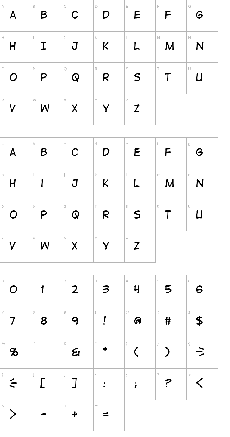 Character Map DigitalStrip Font