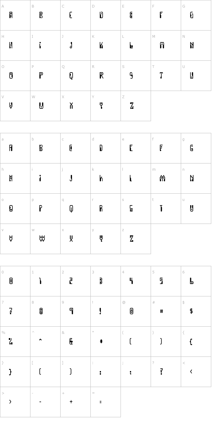 Character Map Dignity Of Labour Font