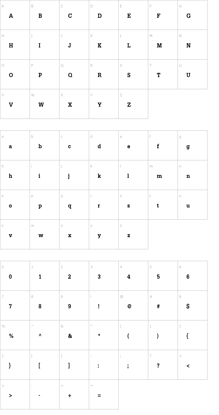 Character Map DilleniaUPC Bold Font