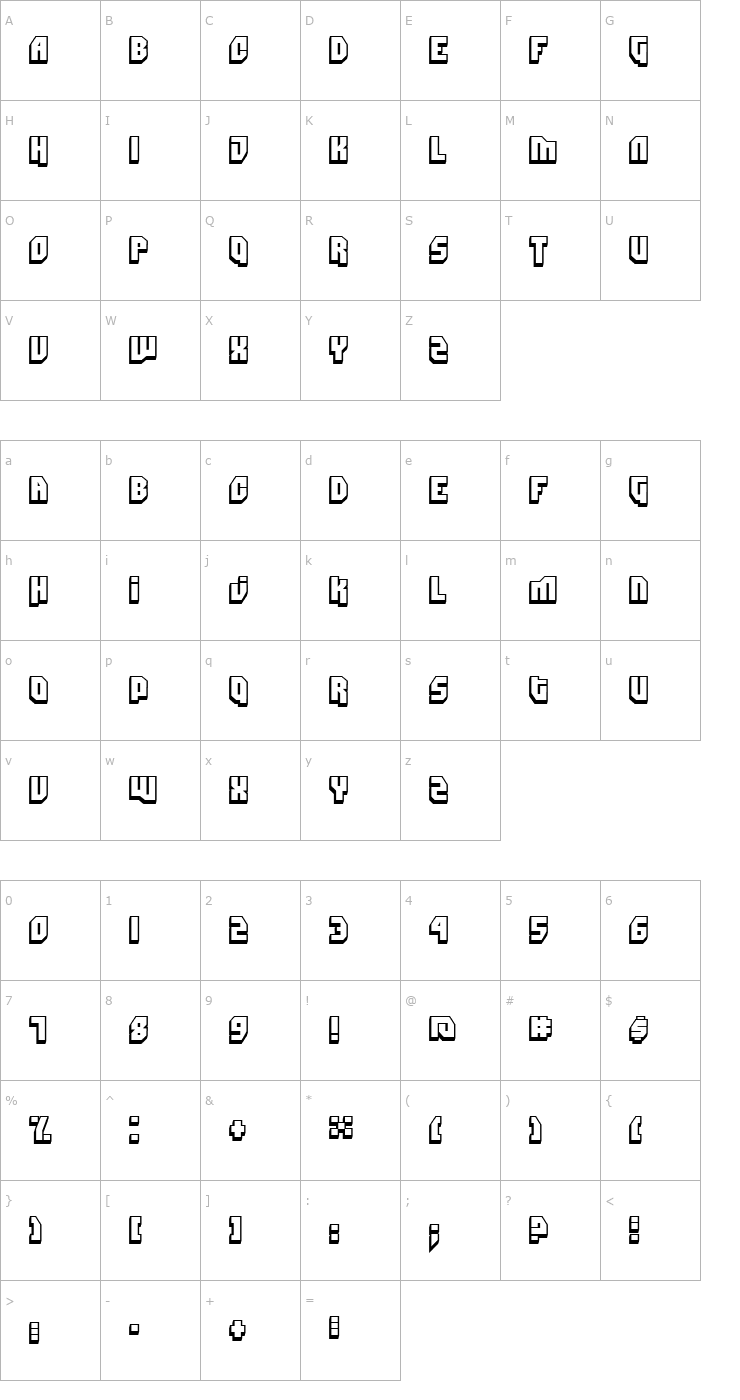 Character Map Dimitri Swank Font