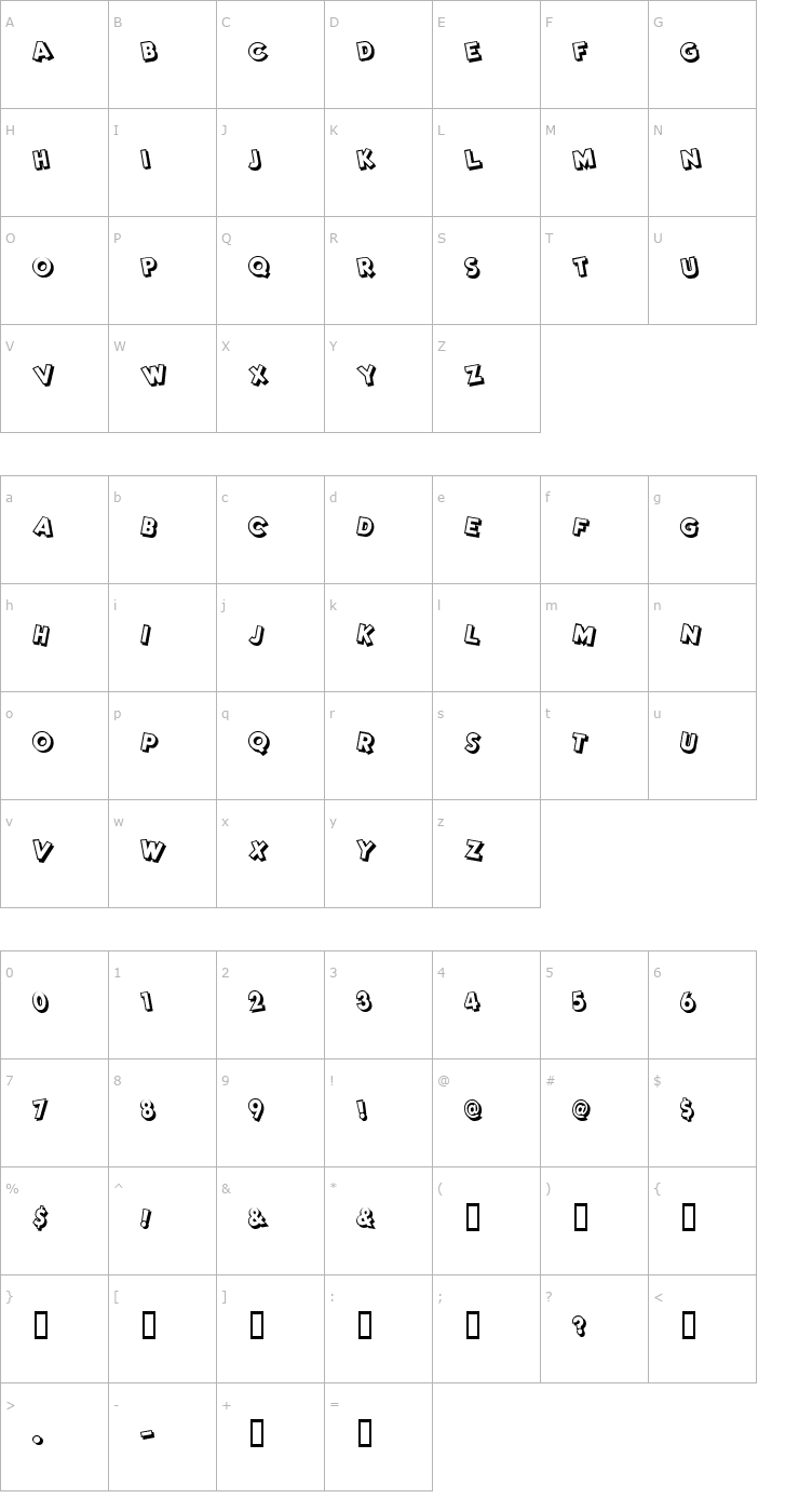 Character Map DimWitRight Font