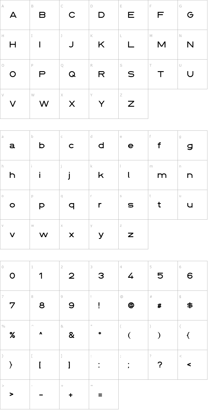 Character Map Din 1451 Font