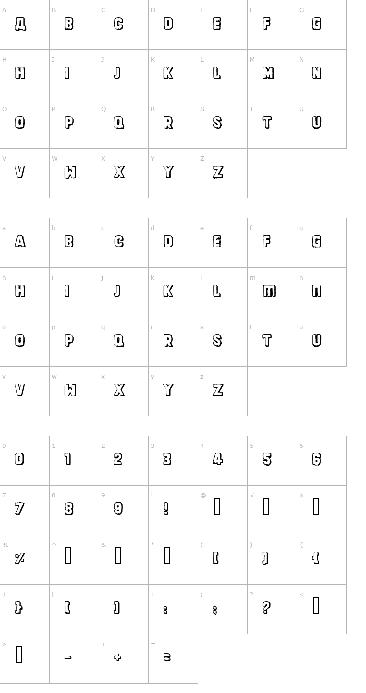 Character Map Dinarjev Republika Font