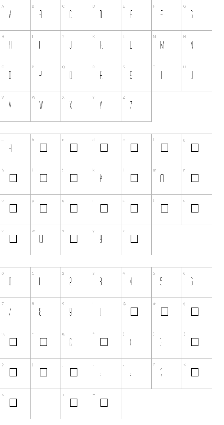 Character Map Diner Regular Font