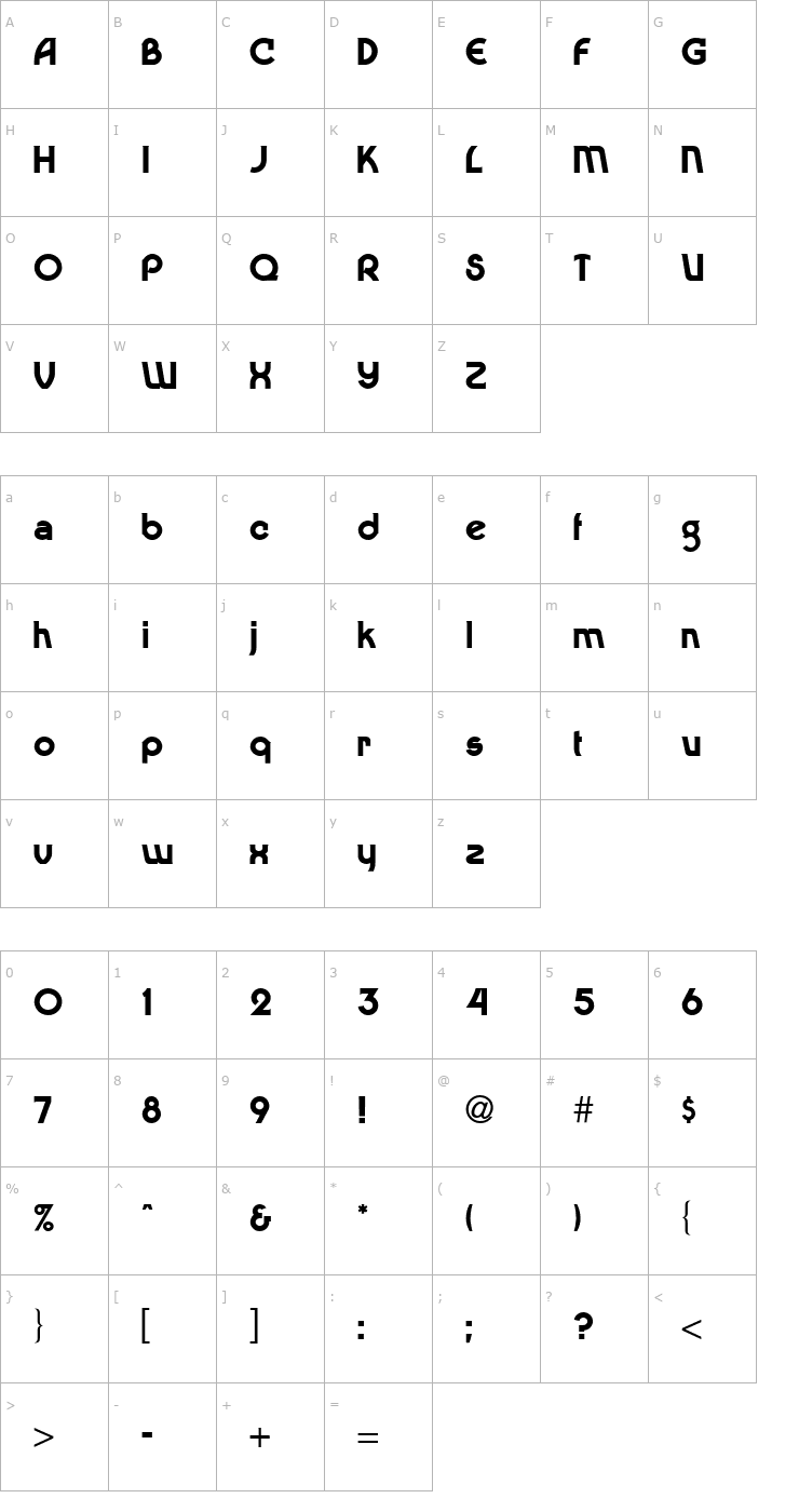Character Map DingalingMedium Font