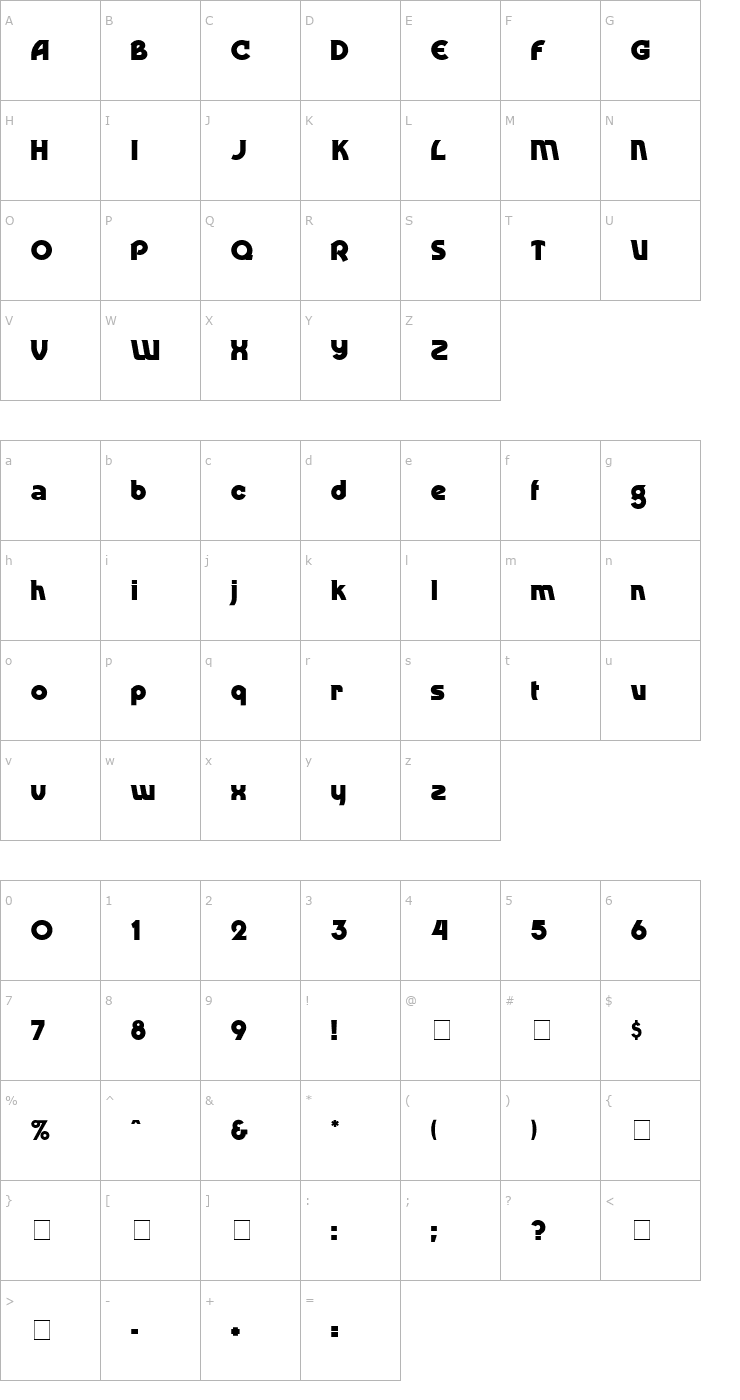 Character Map DingDong Normal Font