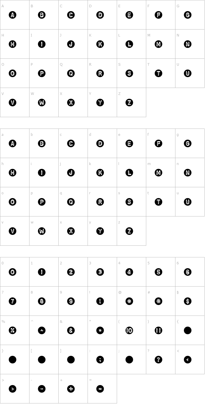 Character Map Dingos Font