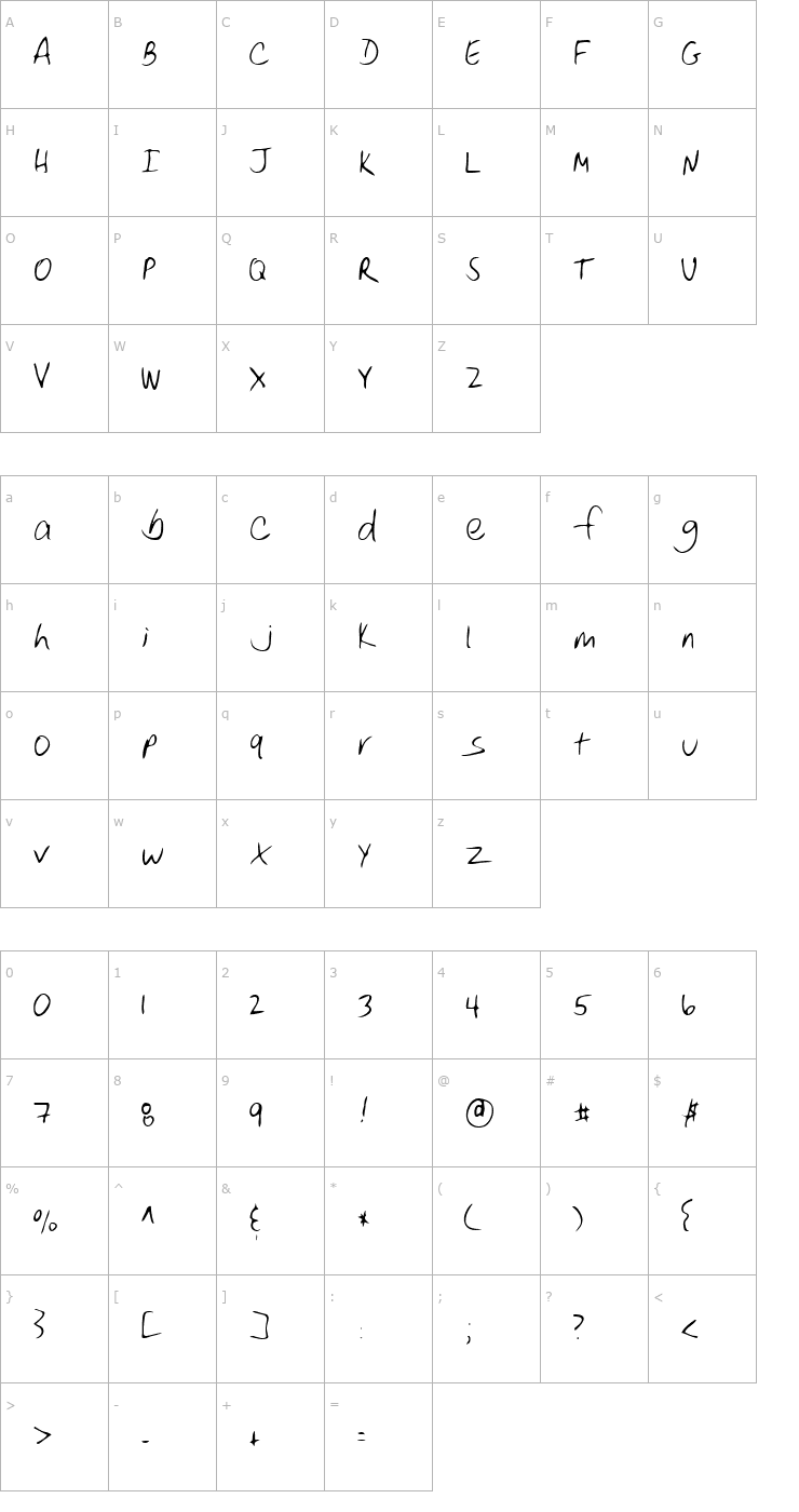 Character Map Dino Regular Font