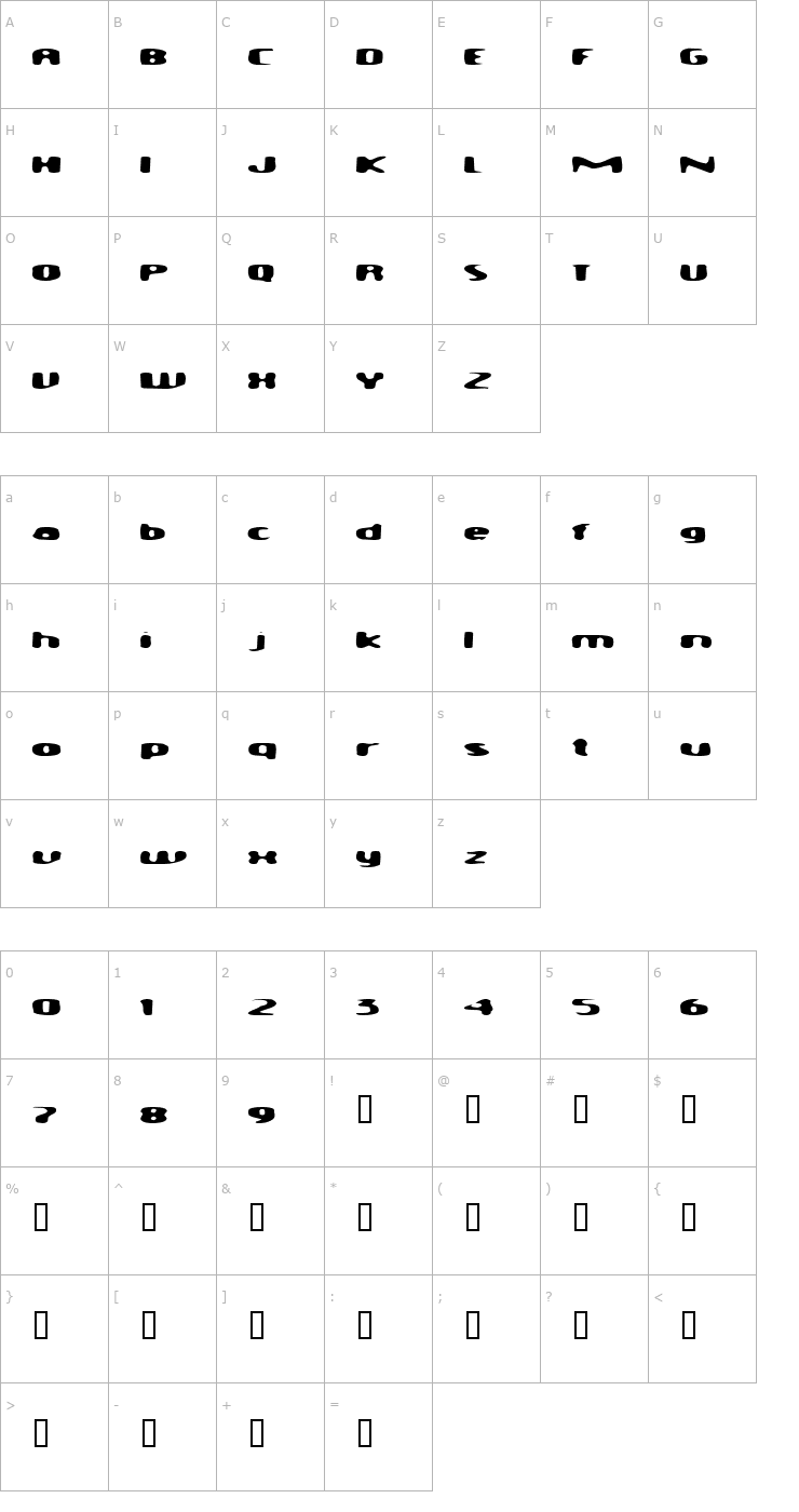 Character Map Dioptrin Font