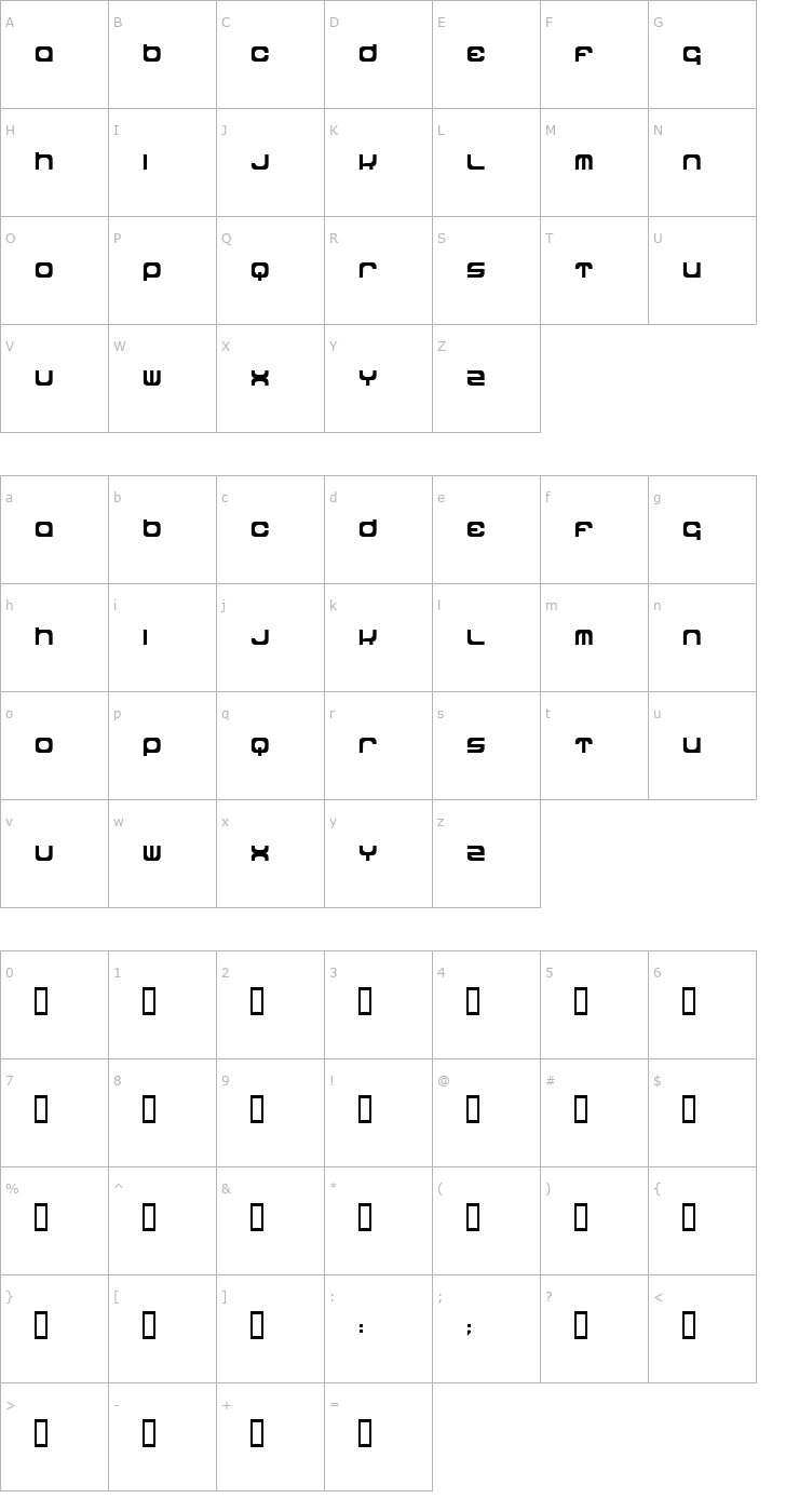 Character Map dipdop Font