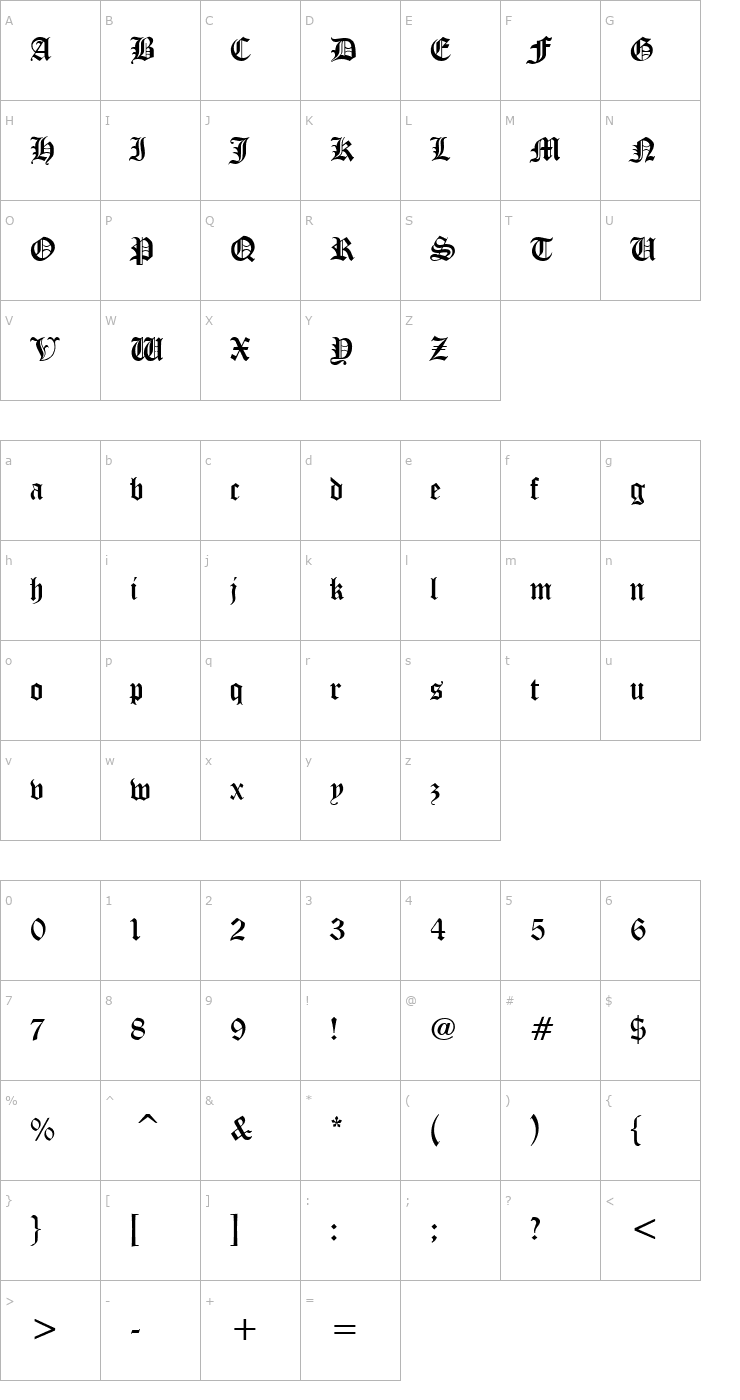 Character Map Diploma Regular Font