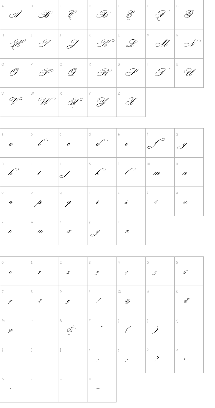Character Map Diplomat-Regular Font