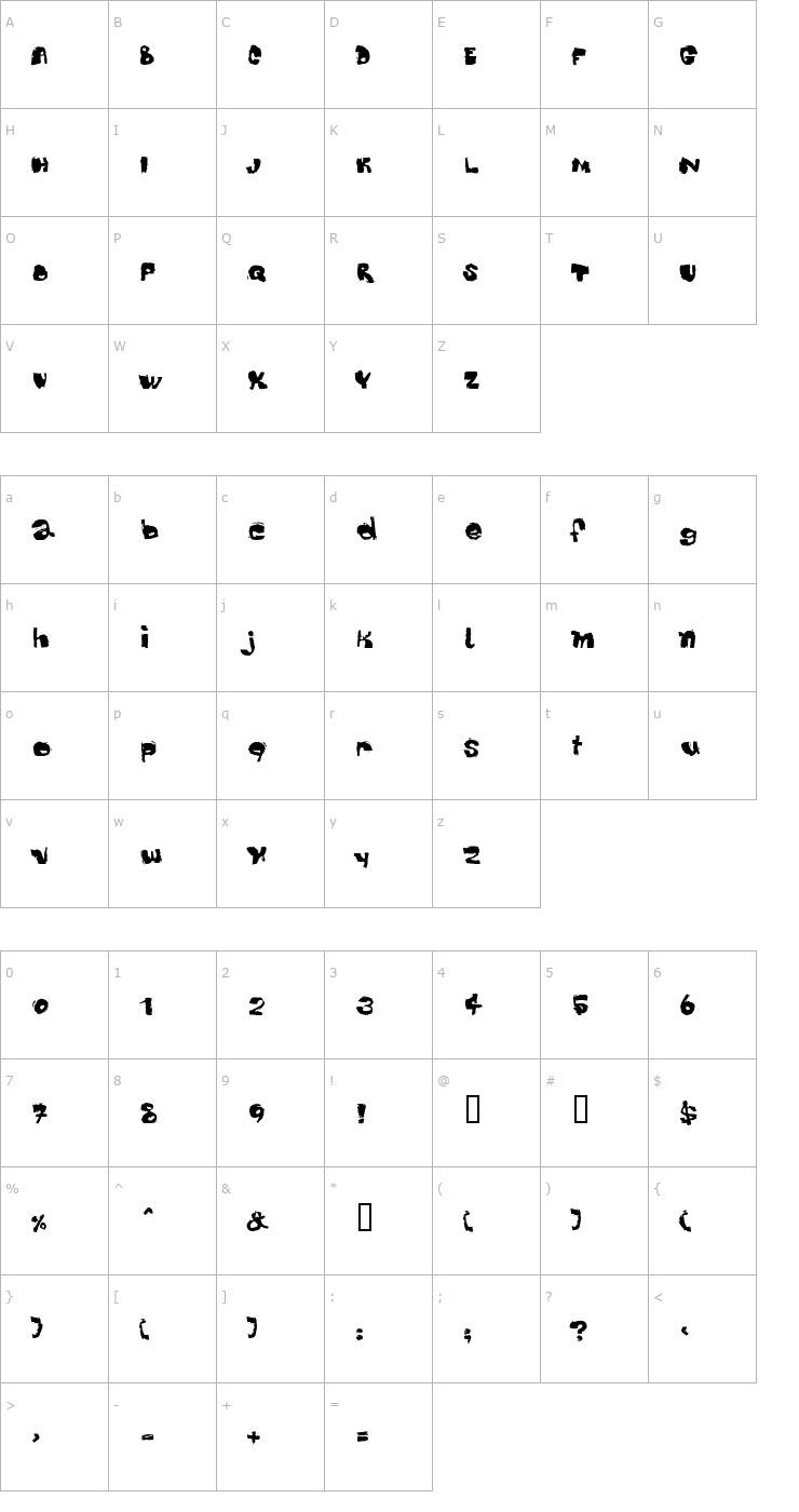 Character Map Dippex Font