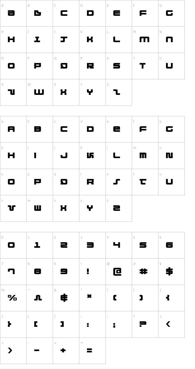 Character Map Direktor Expanded Font