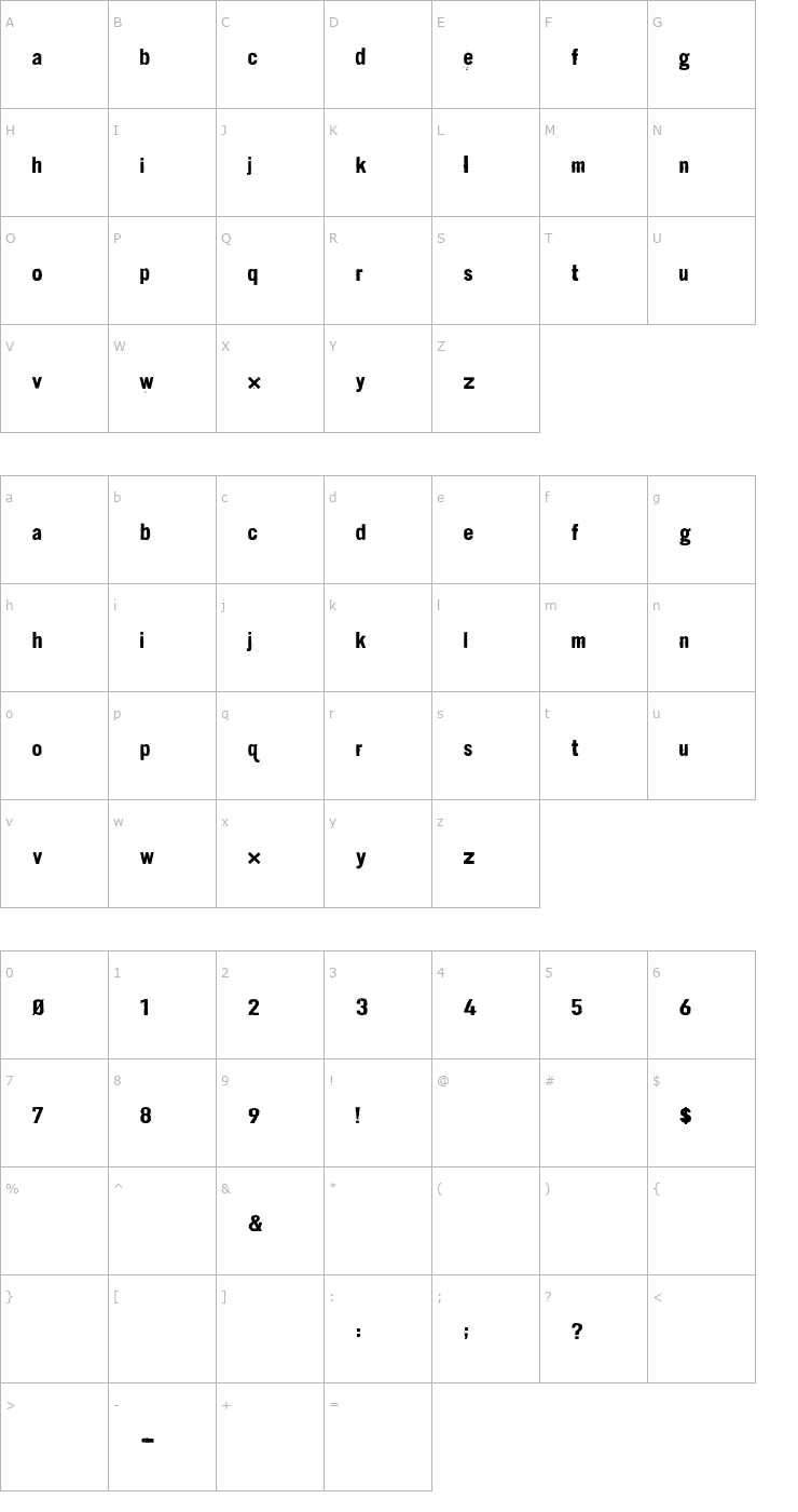 Character Map Dirt2 Stickler OTF Font