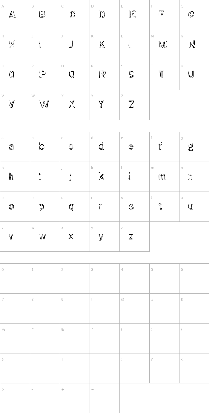 Character Map Dirtfont Font