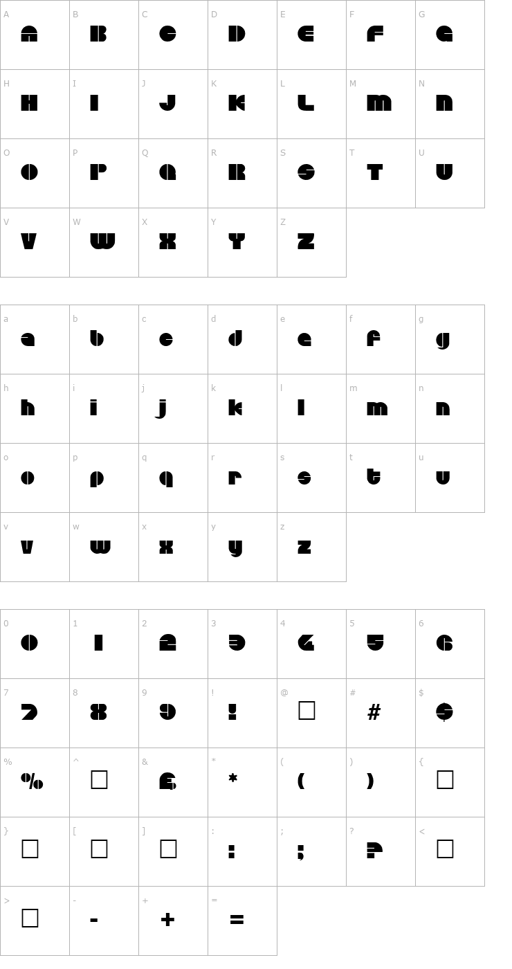 Character Map Disandat SF Font
