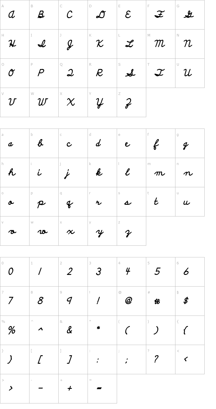 Character Map Discipuli Britannica Bold Font