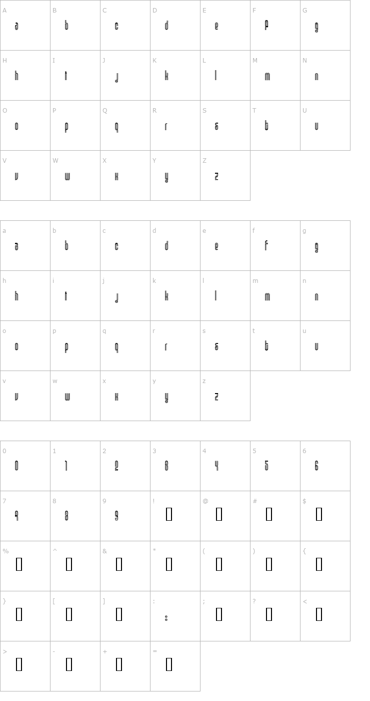 Character Map Disco 1 Font