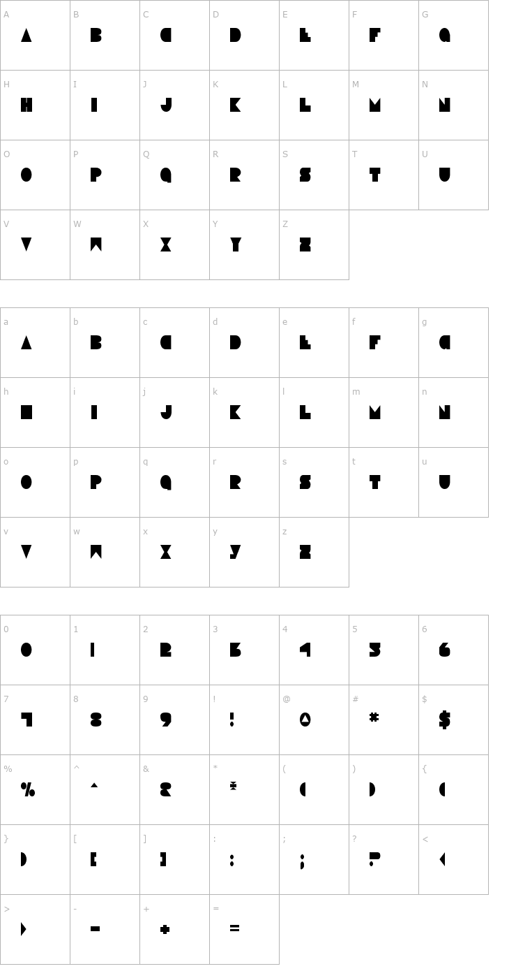 Character Map Disco Deck Condensed Font