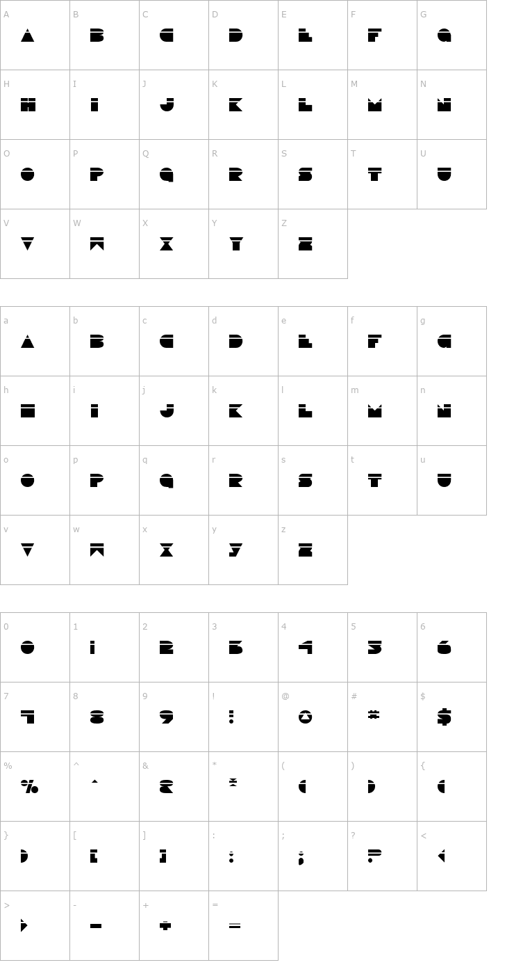 Character Map Disco Deck Laser Font