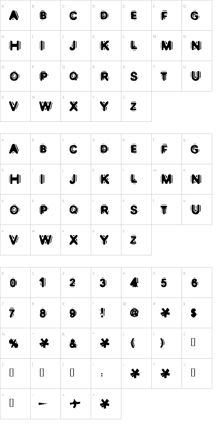 Character Map DISCOBOX Font
