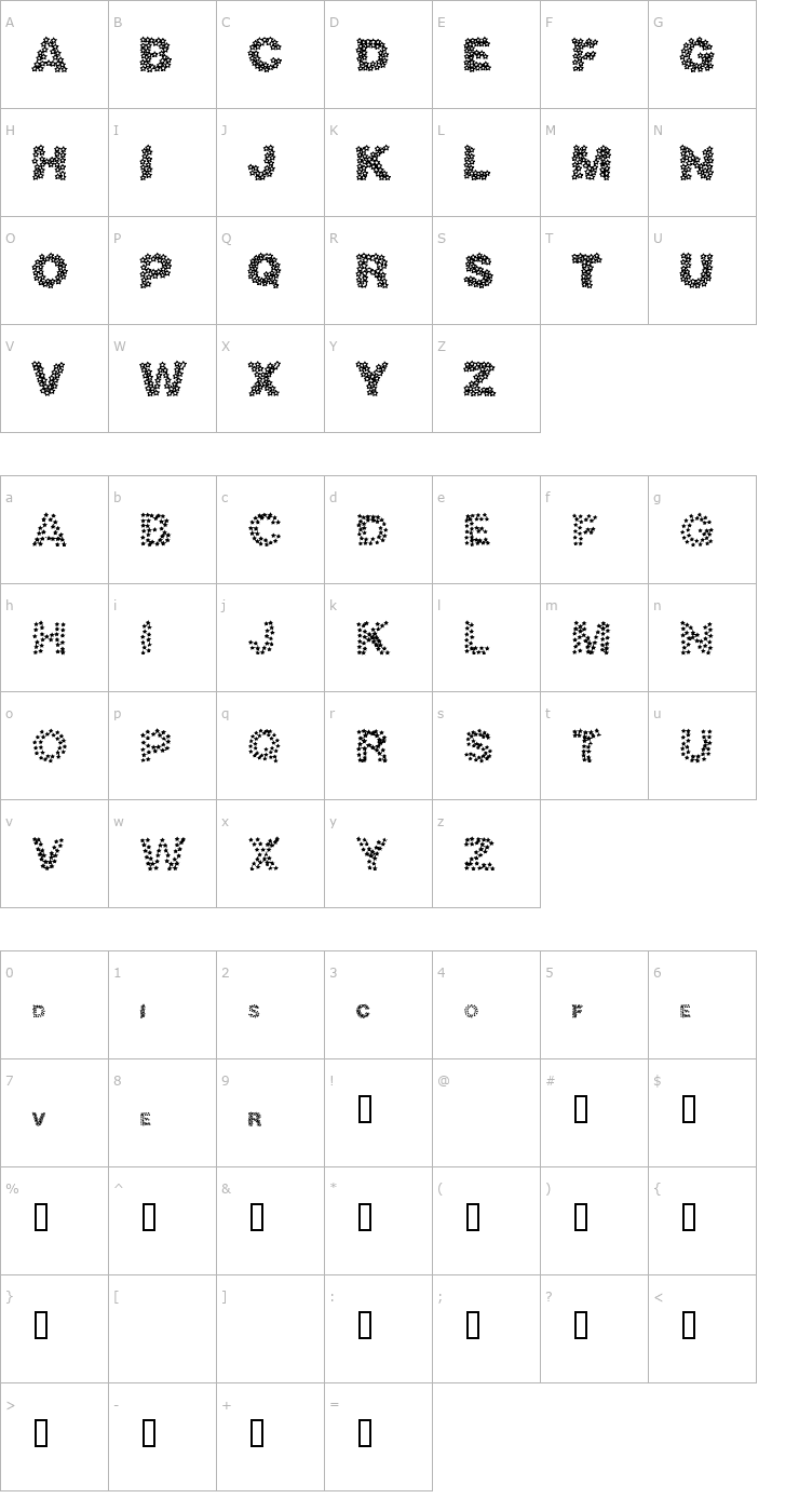 Character Map discotech Font