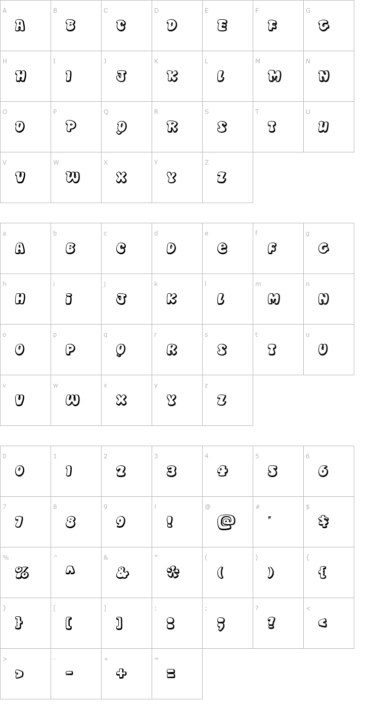 Character Map Disko Font