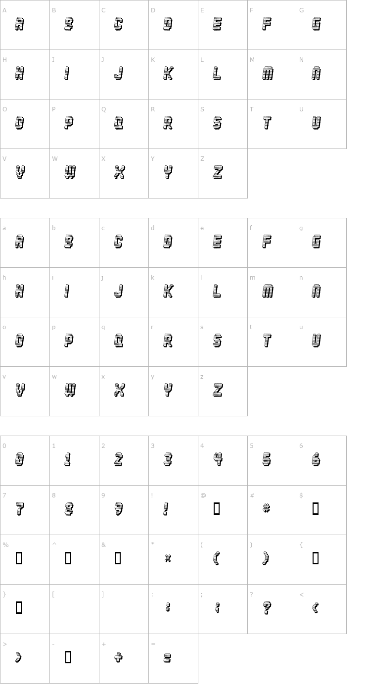 Character Map Diskoteque Font