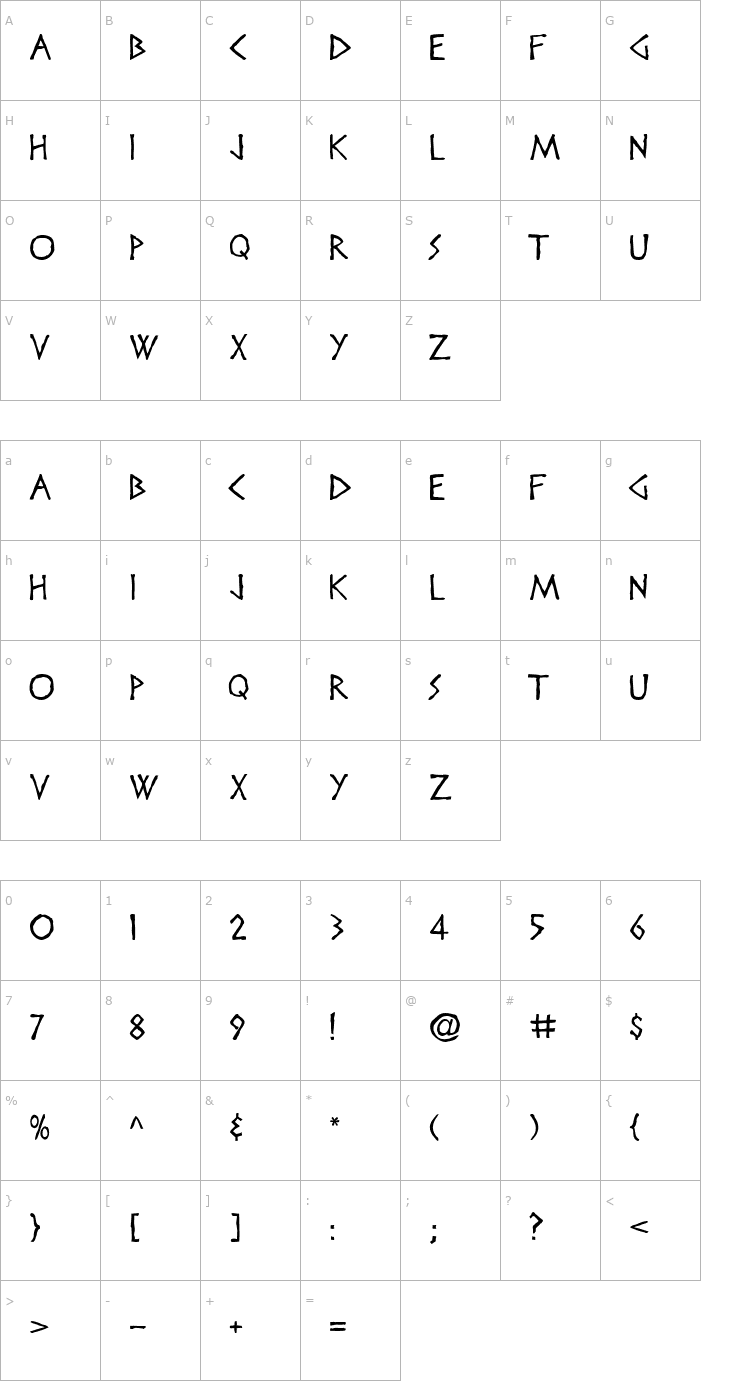 Character Map Disney Heroic Font