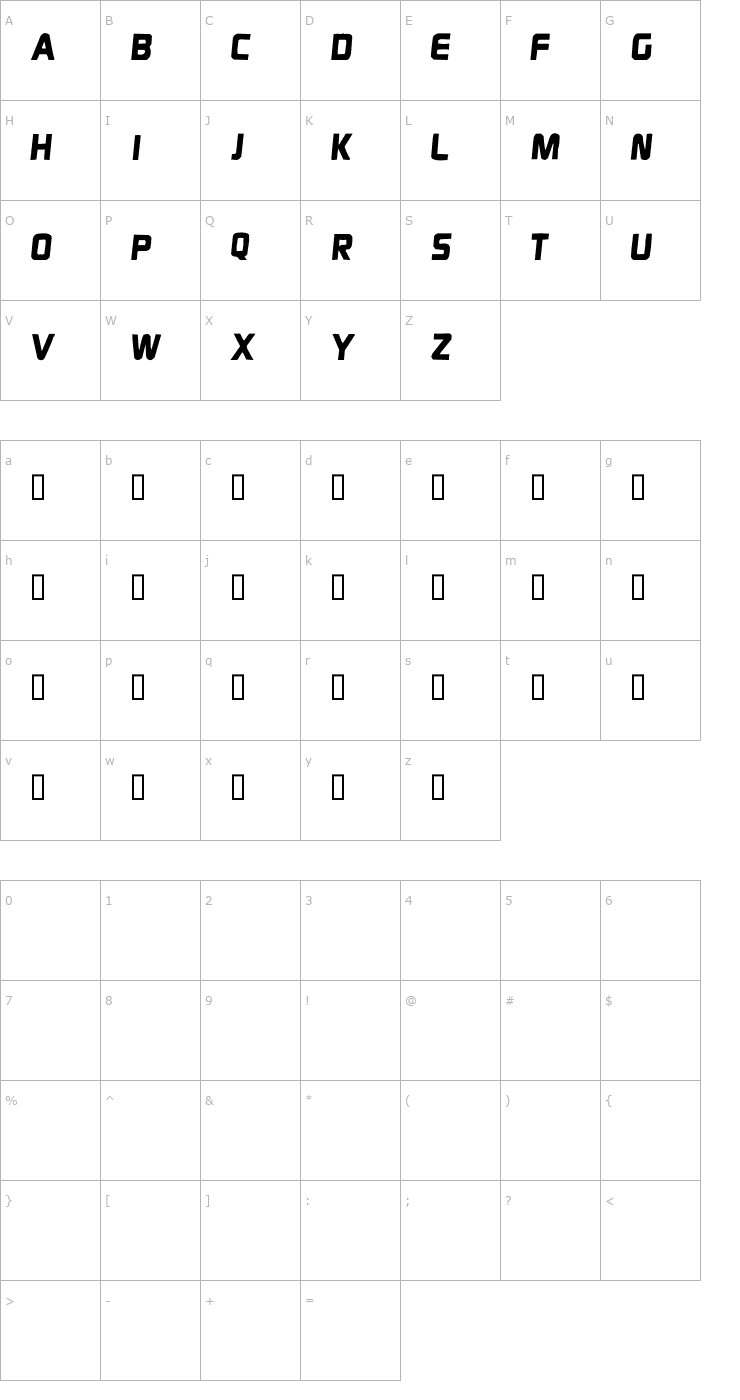 Character Map DisPepsi Font