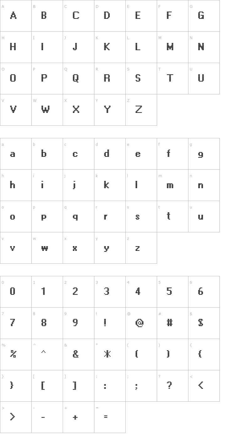Character Map DisplayOTF Font