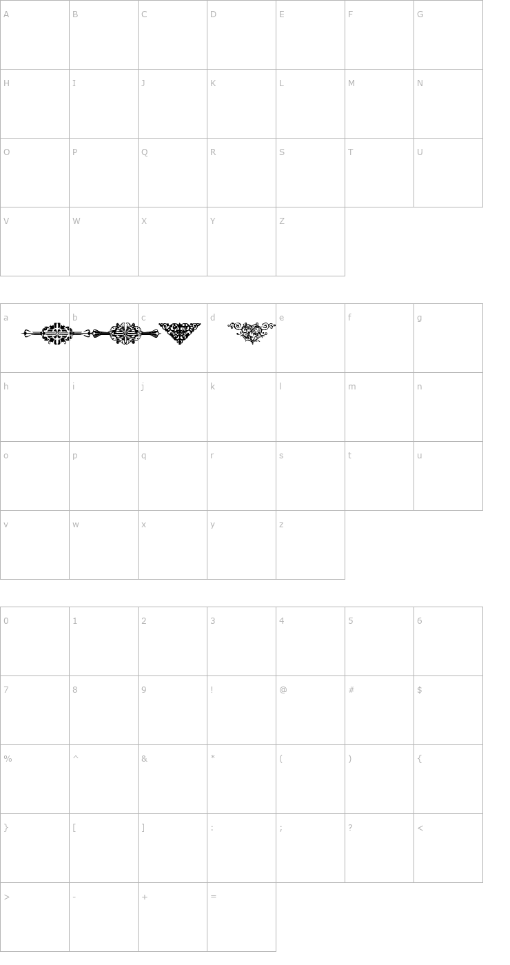 Character Map Dividers 4 Font