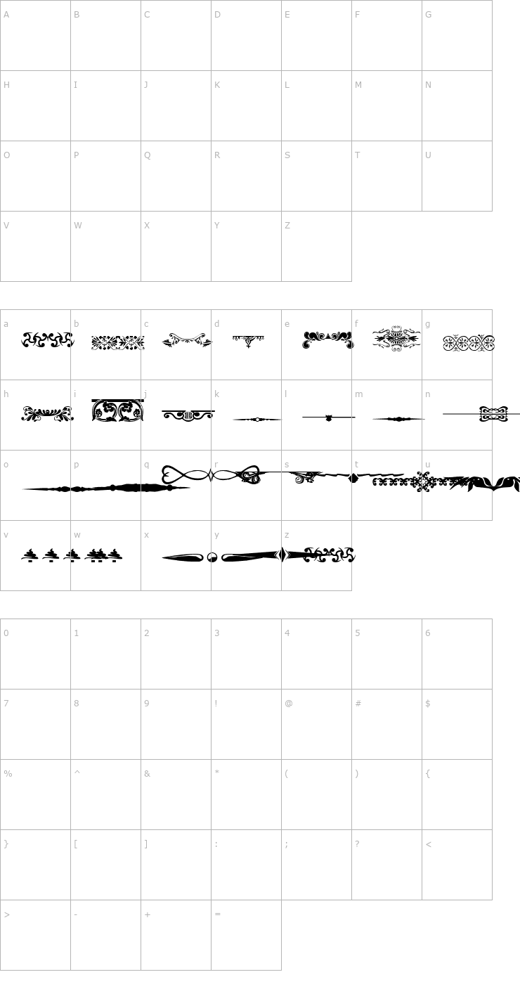Character Map Dividers Two Font