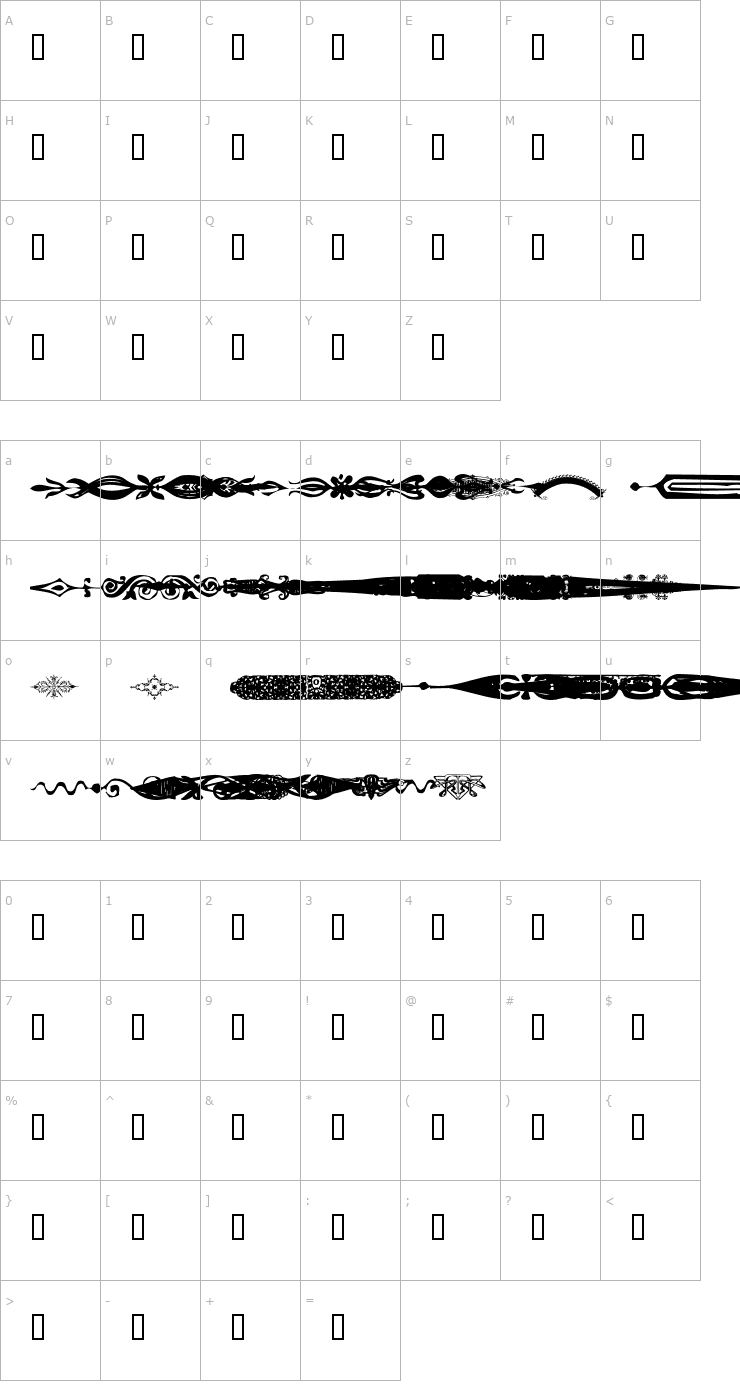 Character Map DividersTwo Font
