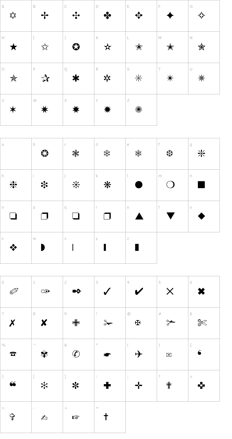Character Map Dixieland Font