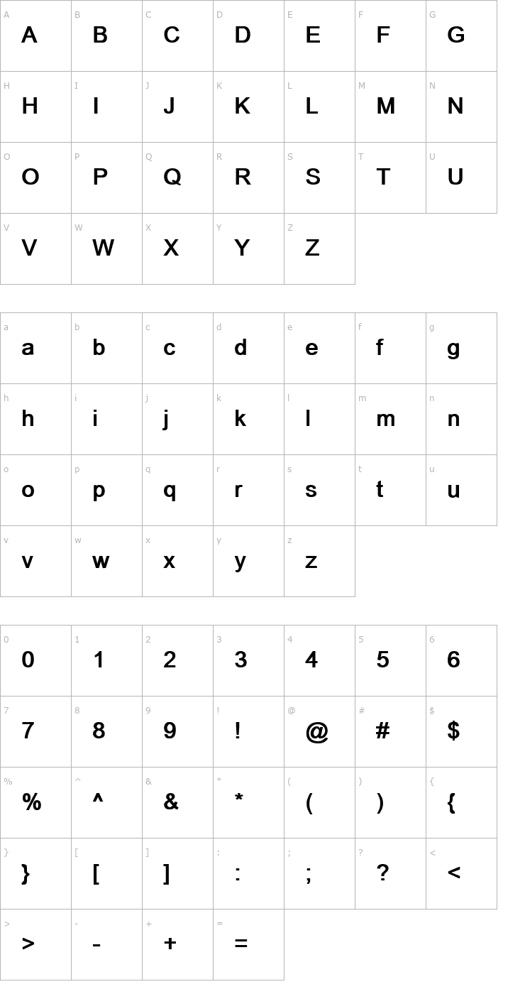 Character Map Dixon Land Bold Font